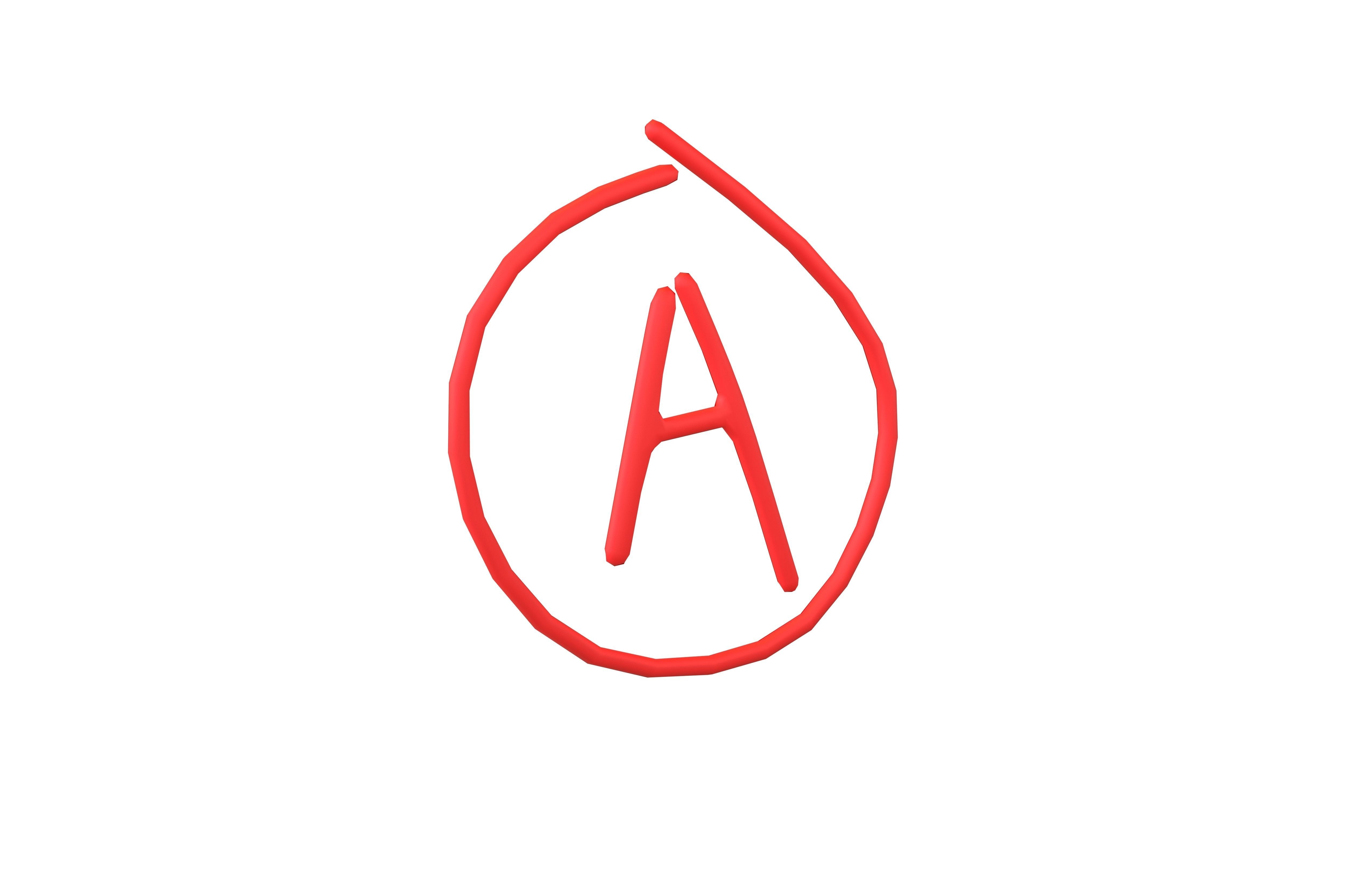 Grade A Symbol v1 001 Low-poly 3D model_1