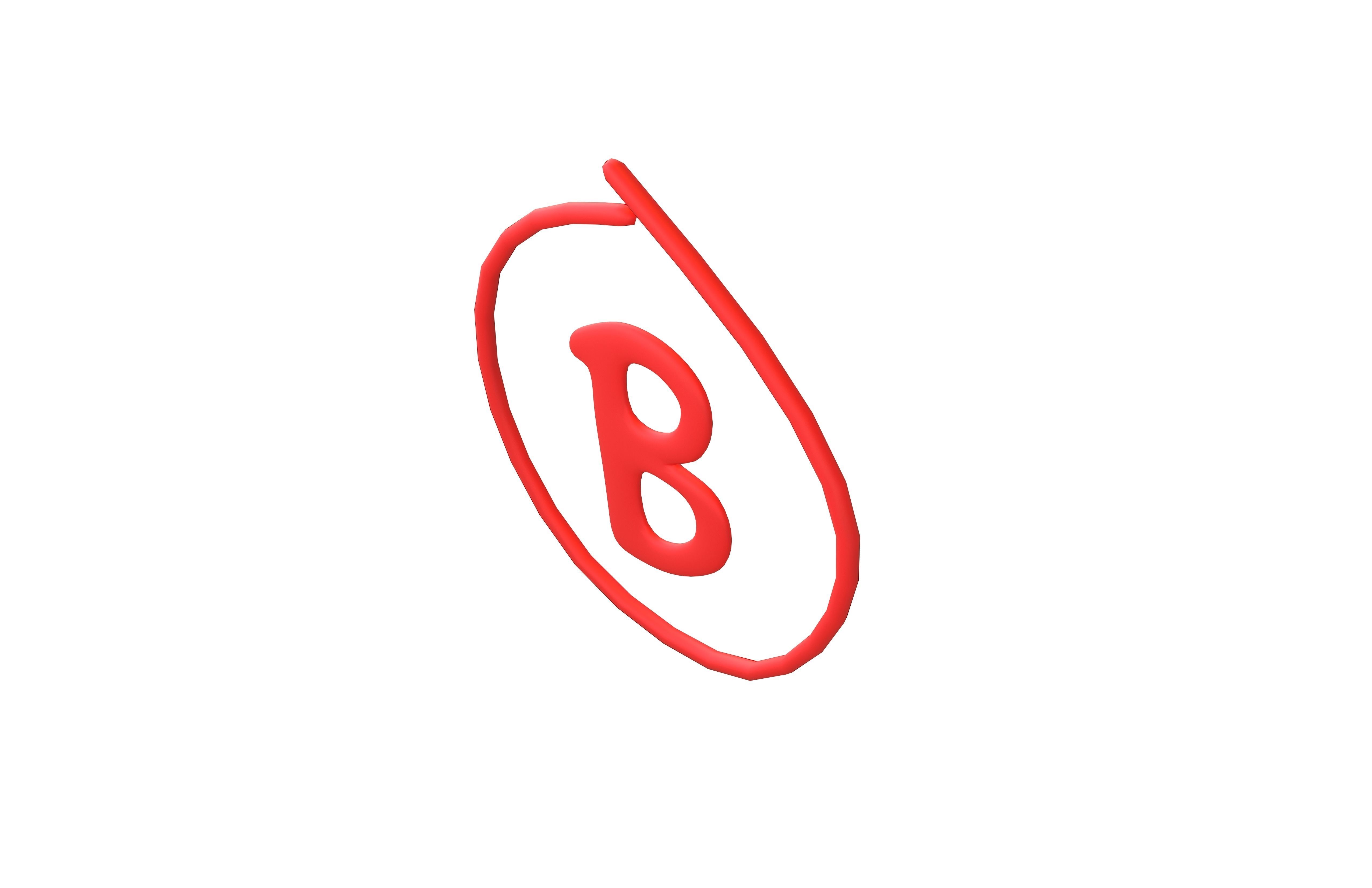 Grade B Symbol v1 001 Low-poly 3D model_2