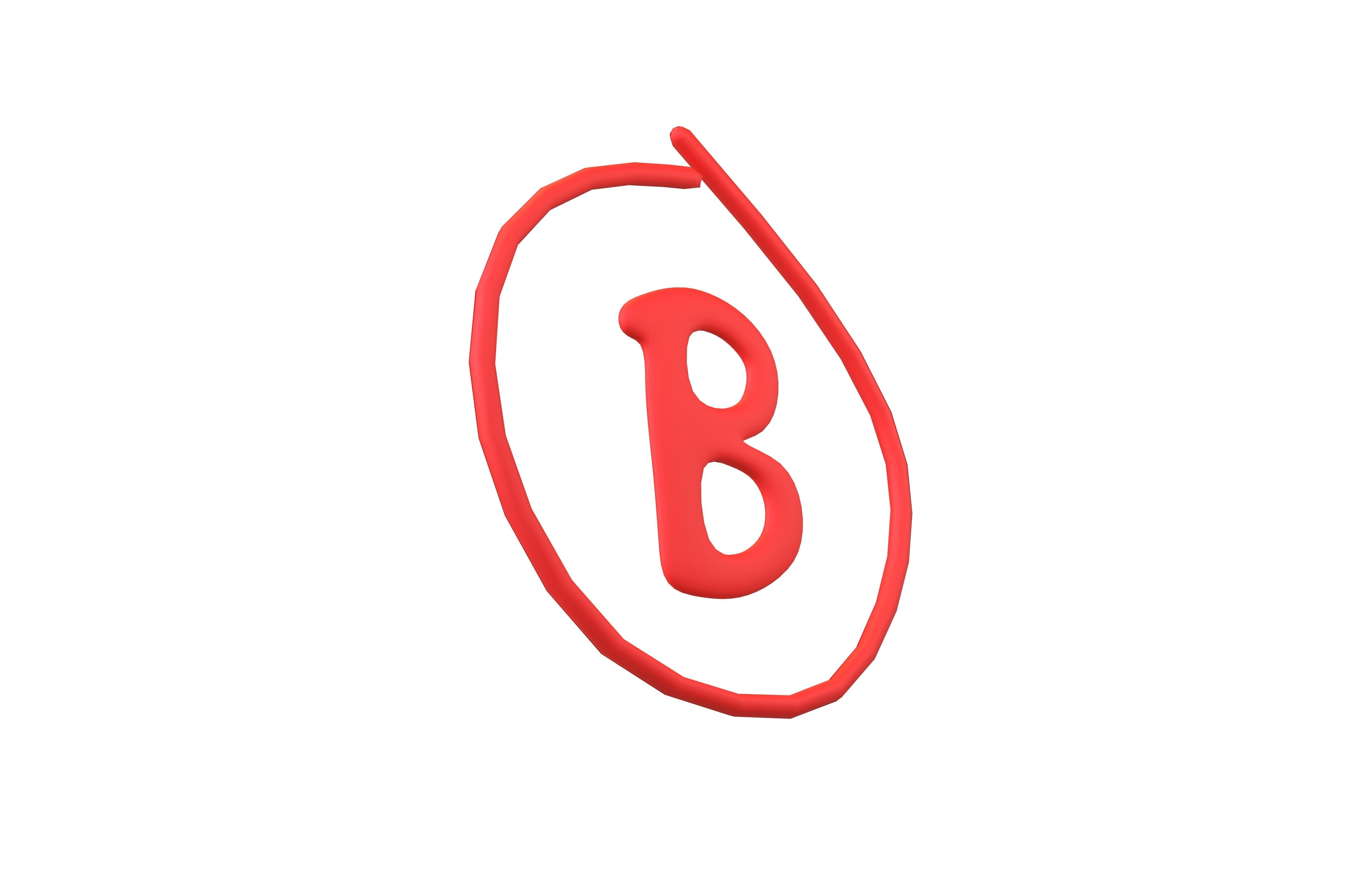 Grade B Symbol v1 001 Low-poly 3D model_3