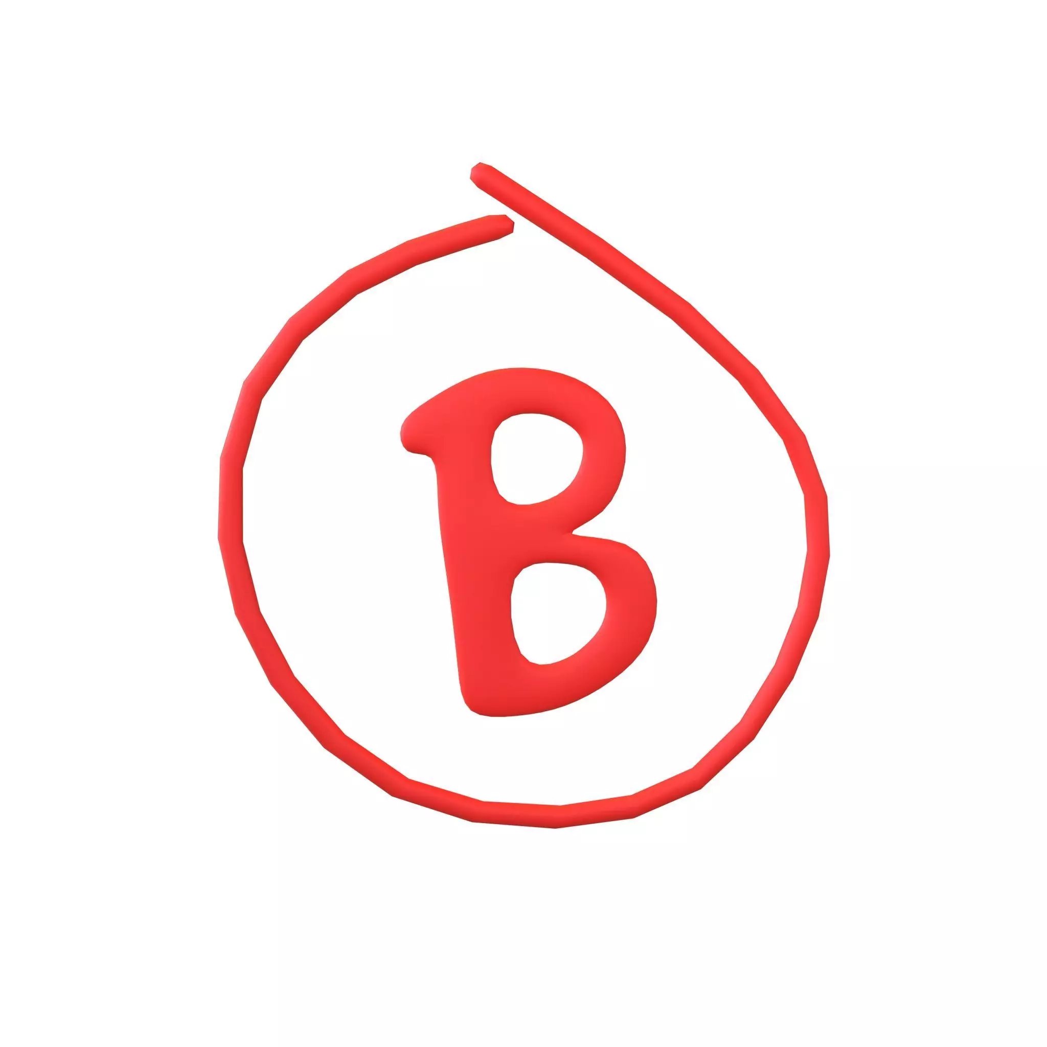 Grade B Symbol v1 001 Low-poly 3D model_0