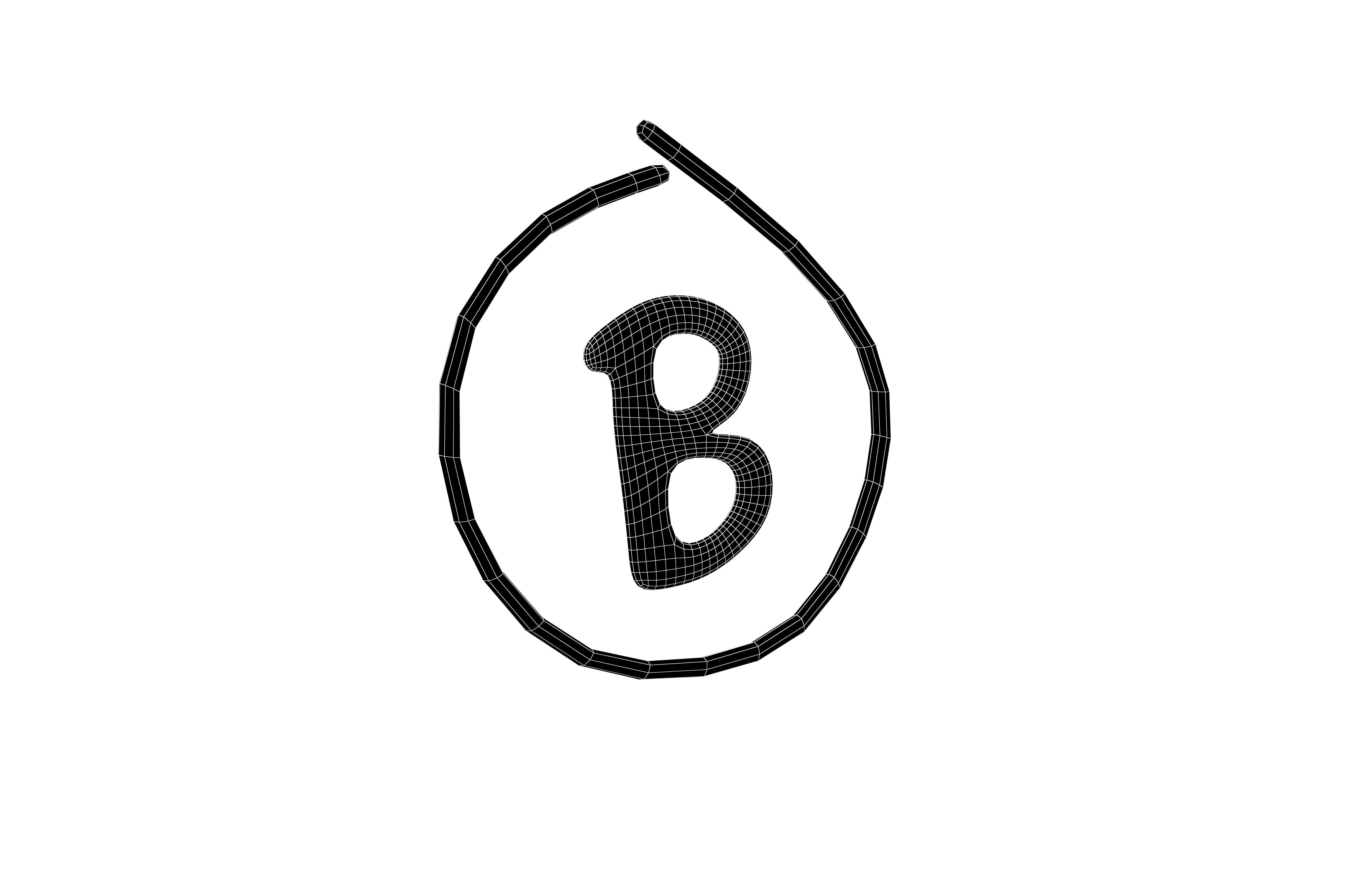 Grade B Symbol v1 001 Low-poly 3D model_7