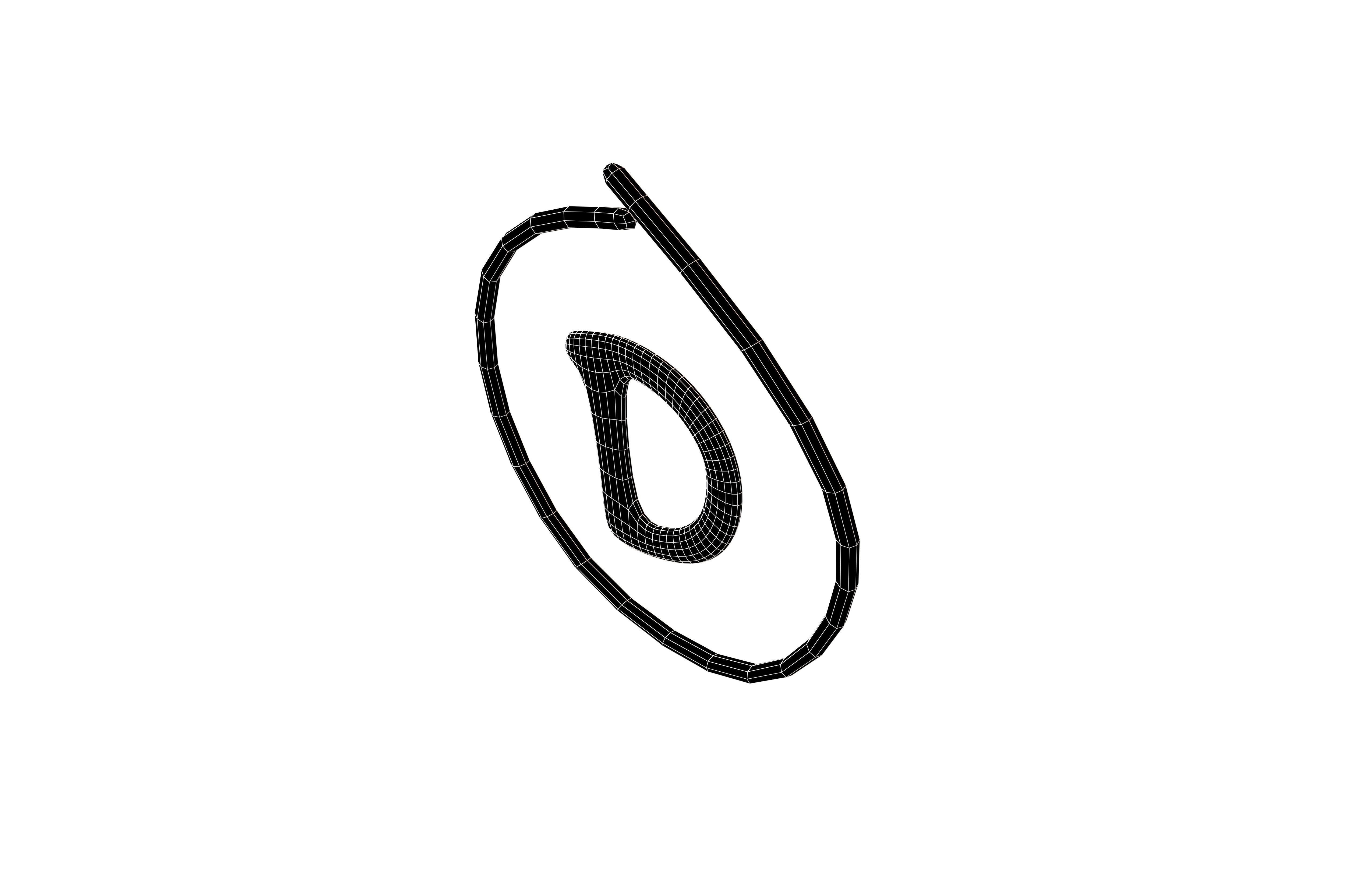 Grade D Symbol v1 001 Low-poly 3D model_5