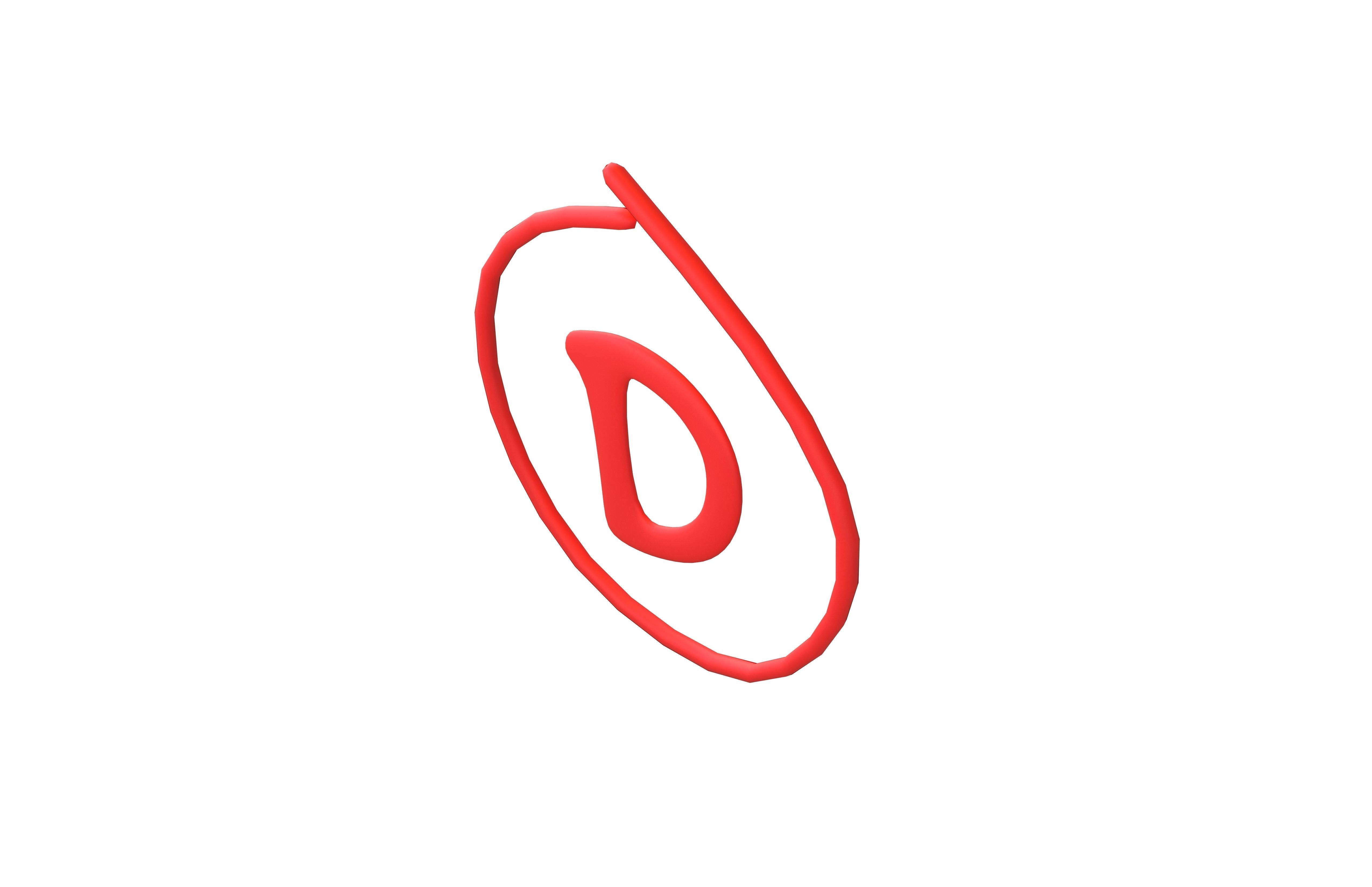 Grade D Symbol v1 001 Low-poly 3D model_2