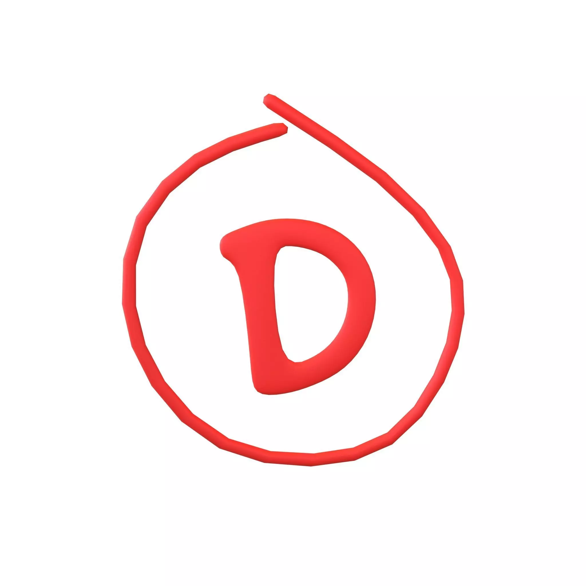 Grade D Symbol v1 001 Low-poly 3D model_0