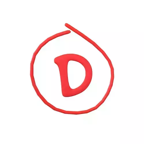 Grade D Symbol v1 001 Low-poly 3D model