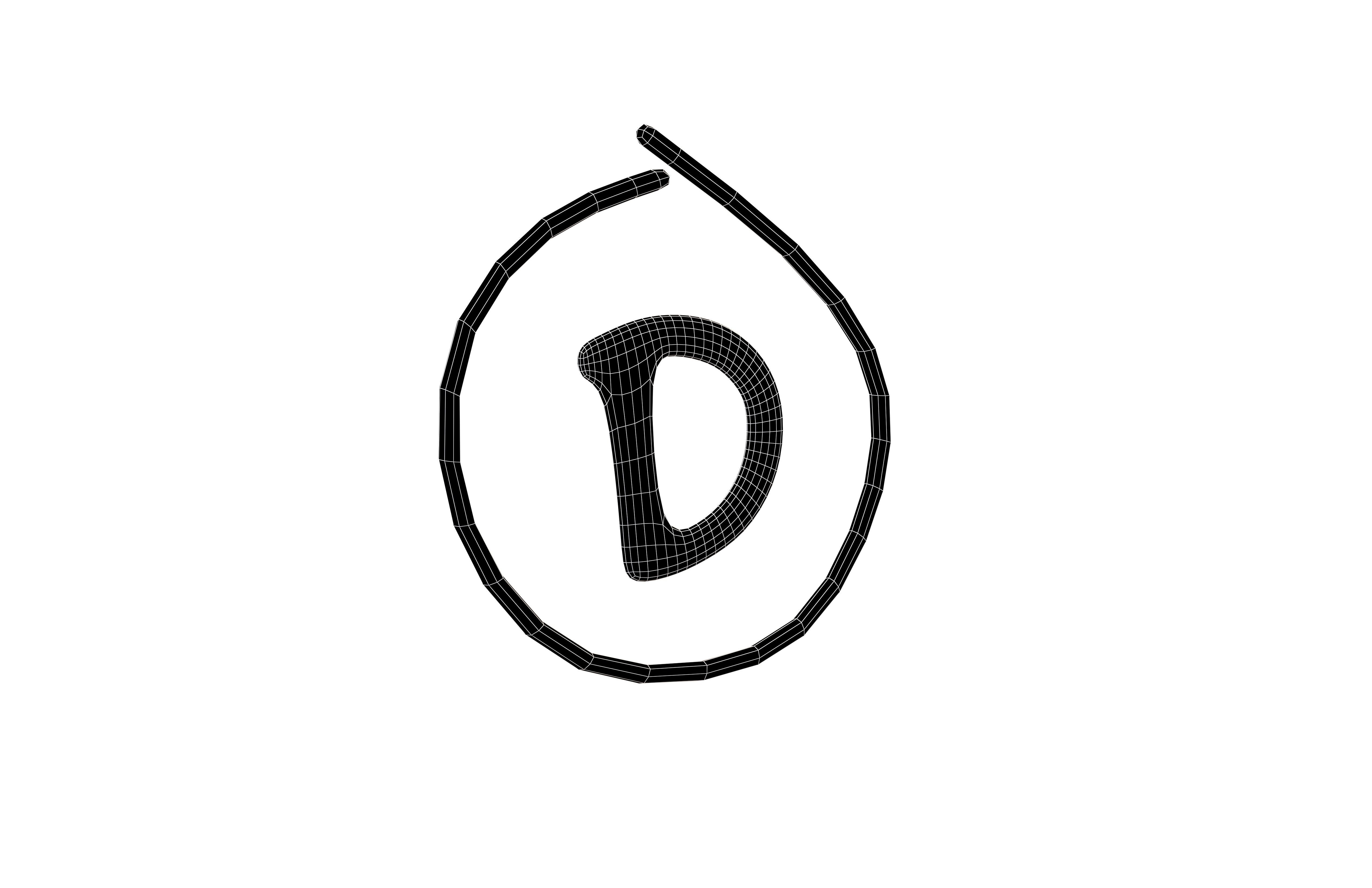 Grade D Symbol v1 001 Low-poly 3D model_4