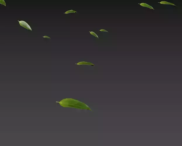 animated leaves blowing in the wing 3D model
