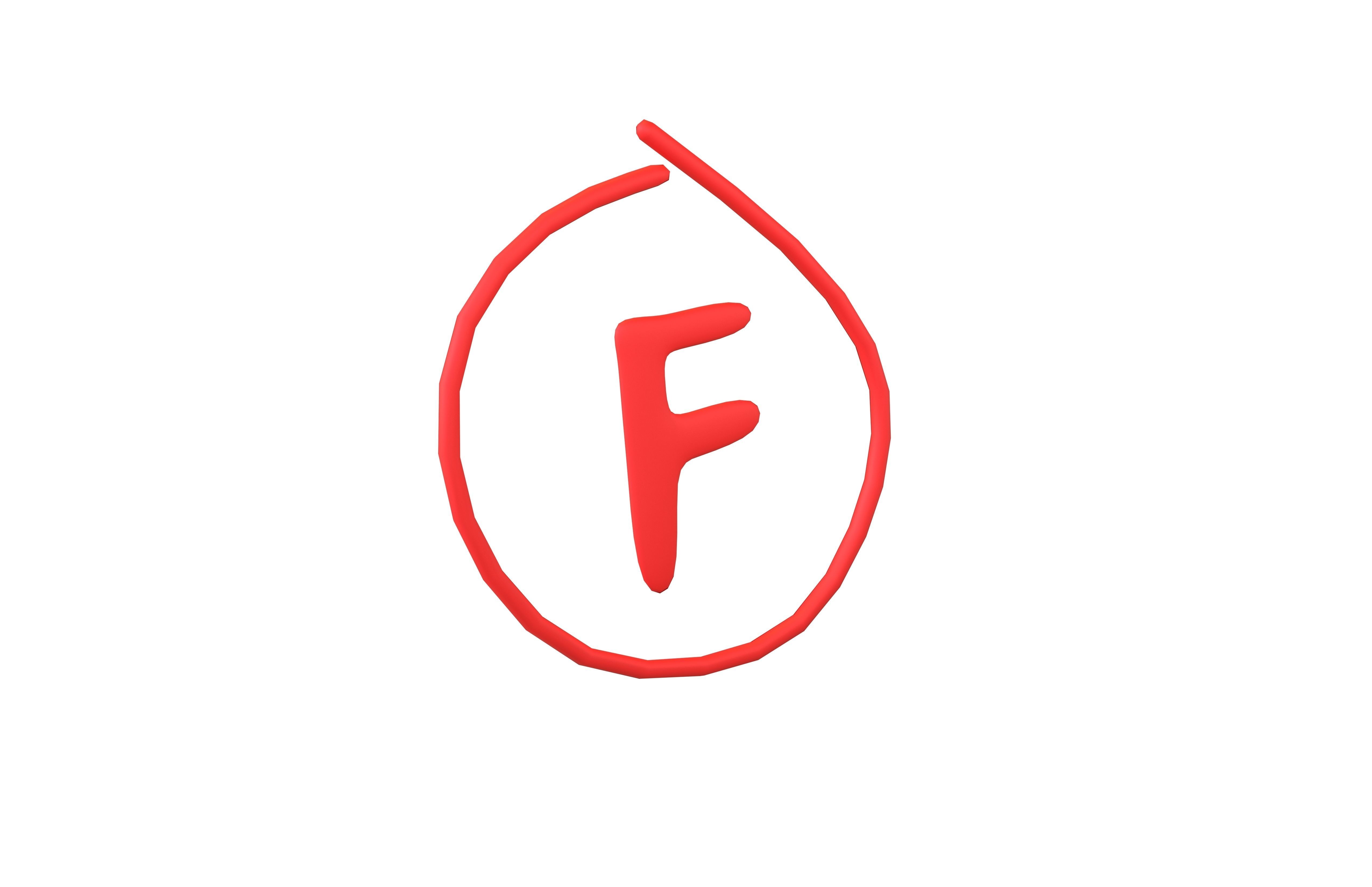 Grade F Symbol v1 001 Low-poly 3D model_1