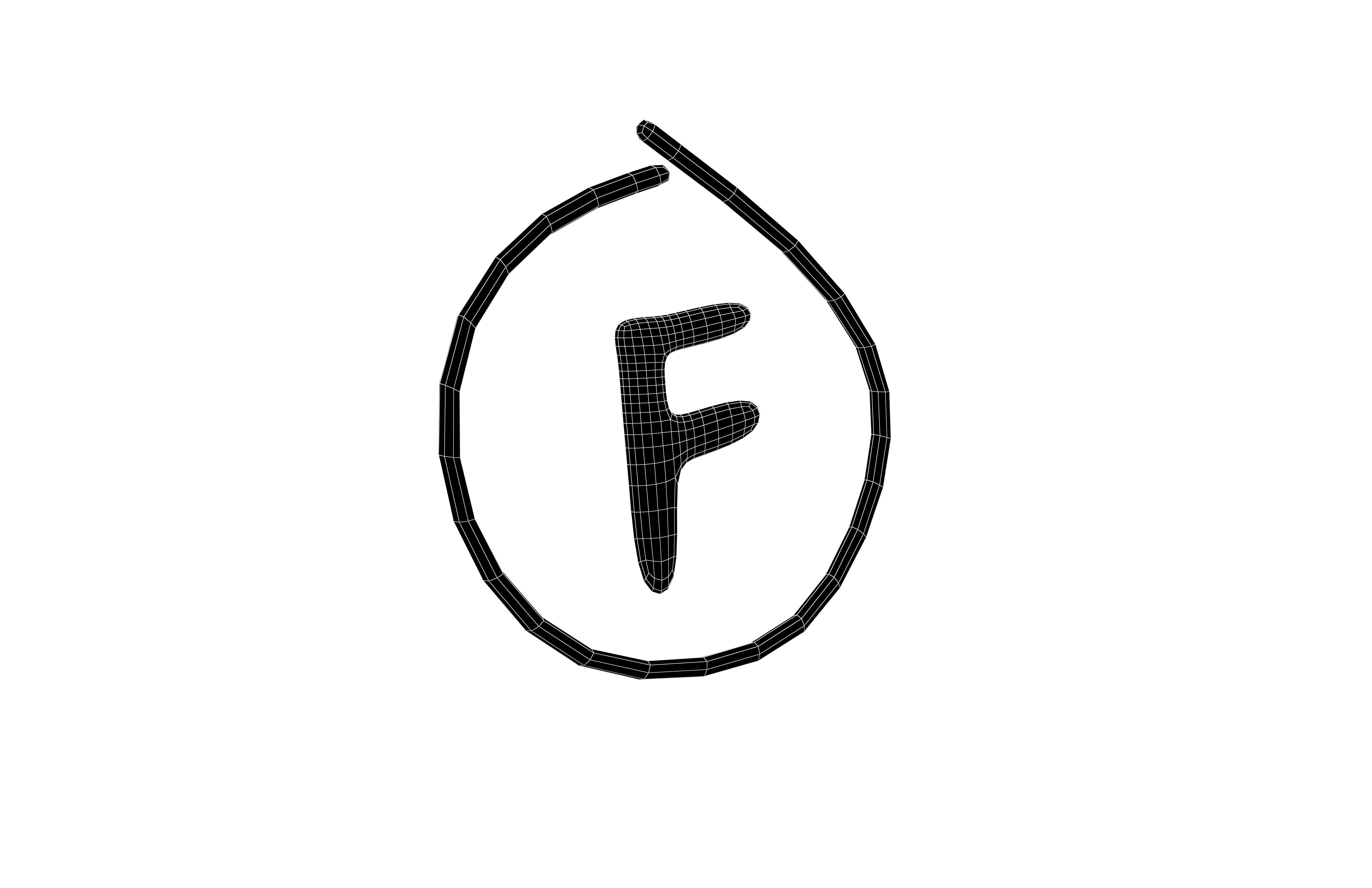 Grade F Symbol v1 001 Low-poly 3D model_5