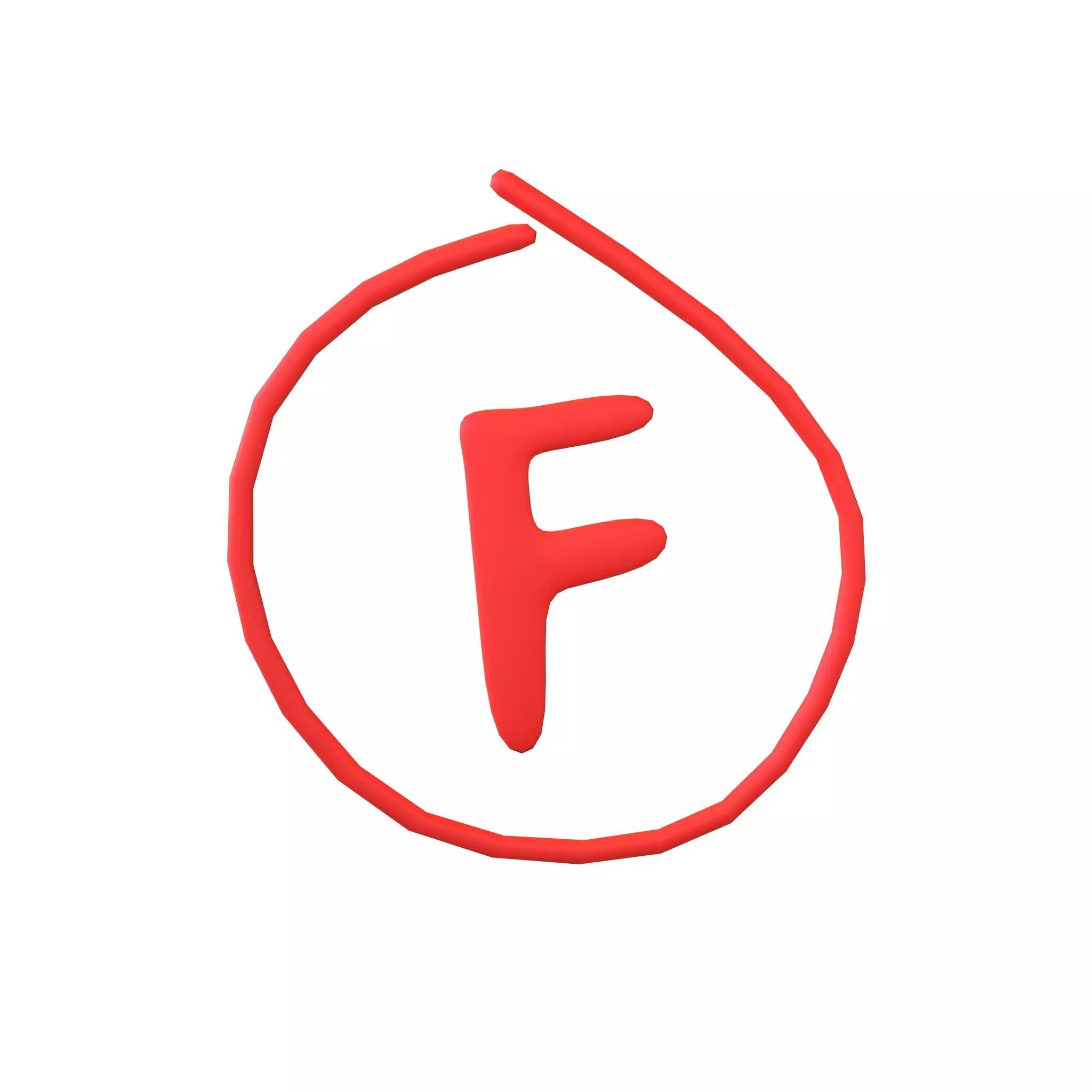 Grade F Symbol v1 001 Low-poly 3D model_0