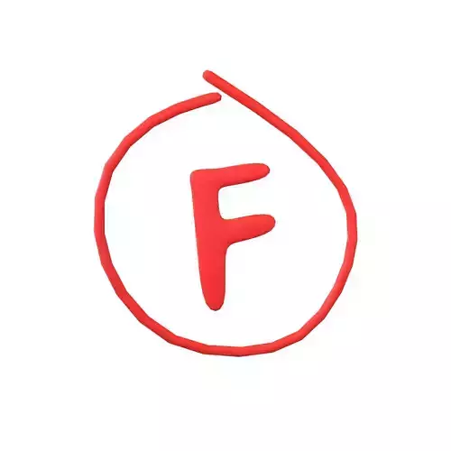 Grade F Symbol v1 001 Low-poly 3D model