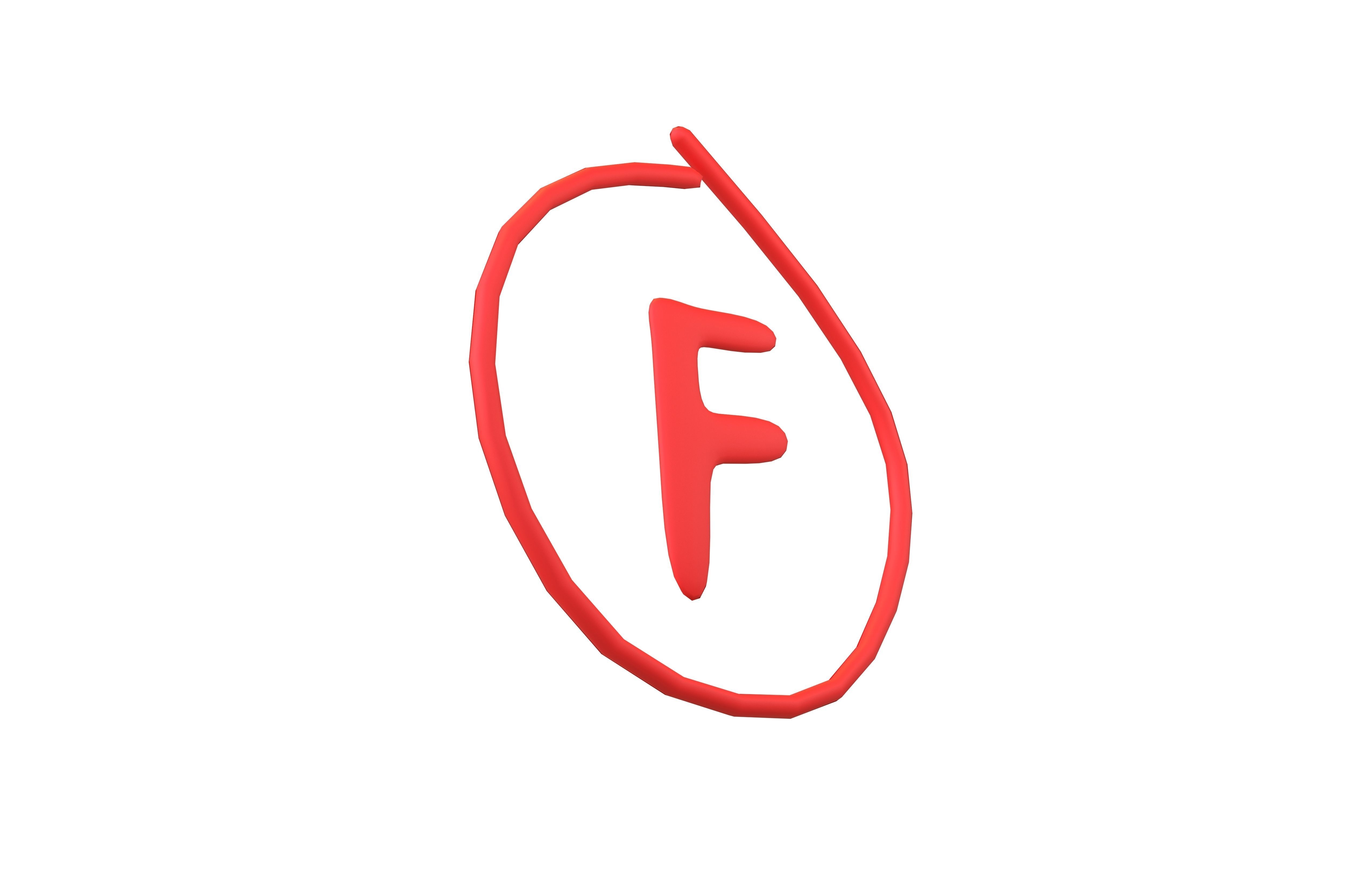 Grade F Symbol v1 001 Low-poly 3D model_3