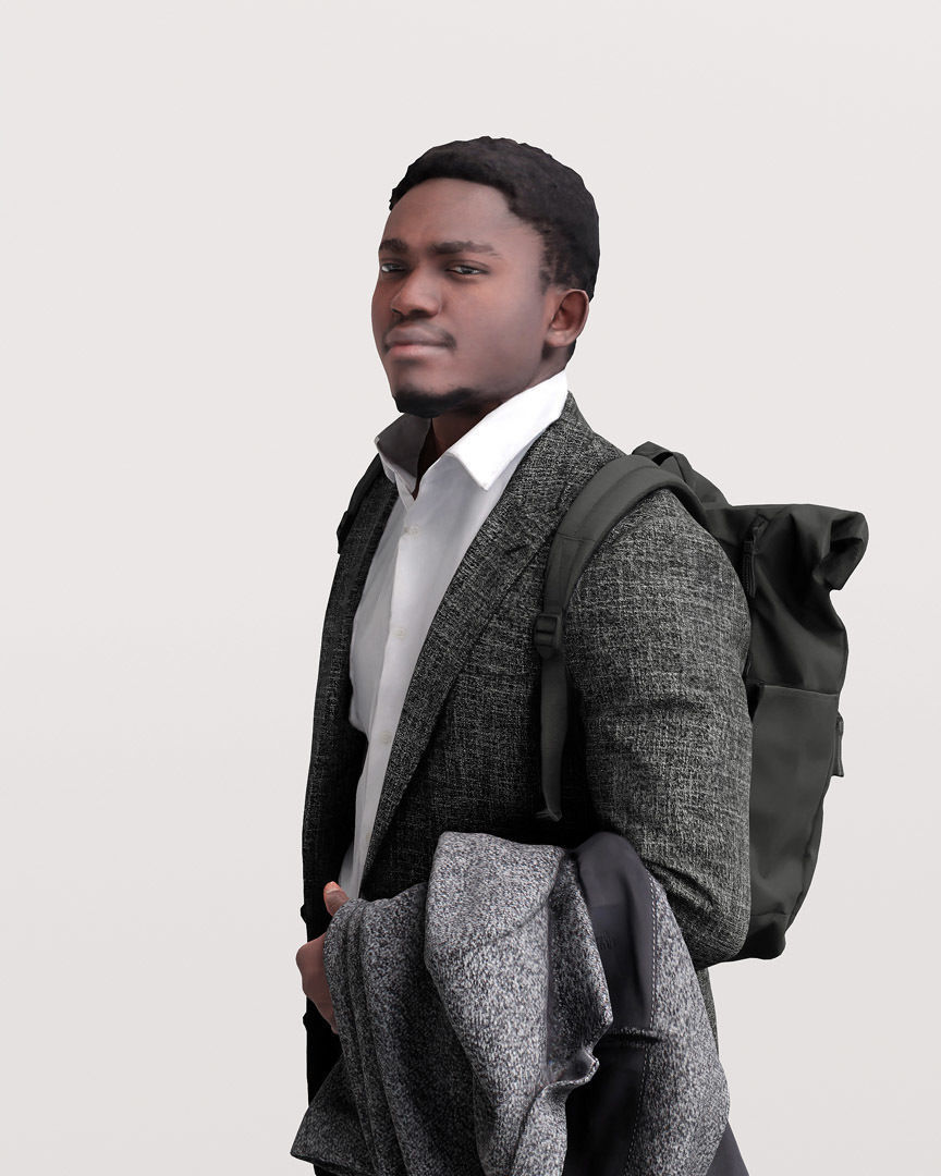 Humano Traveling Man with suitcase 2206-9 3D model_7