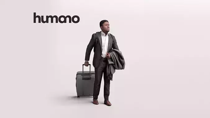 Humano Traveling Man with suitcase 2206-9 3D model