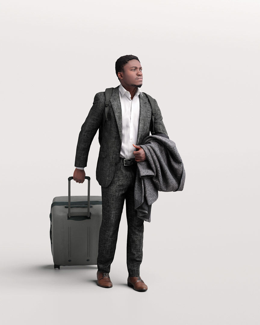 Humano Traveling Man with suitcase 2206-9 3D model_1