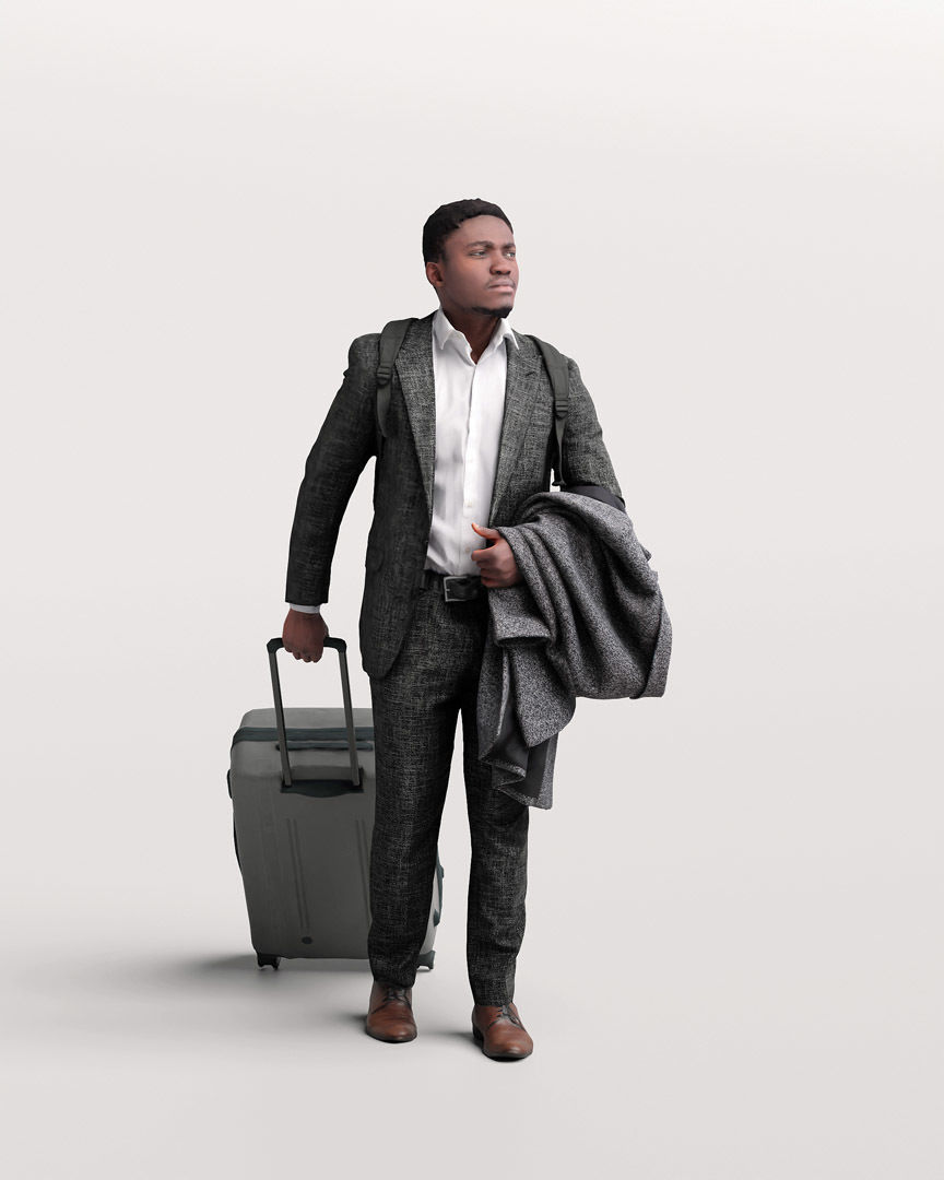 Humano Traveling Man with suitcase 2206-9 3D model_3