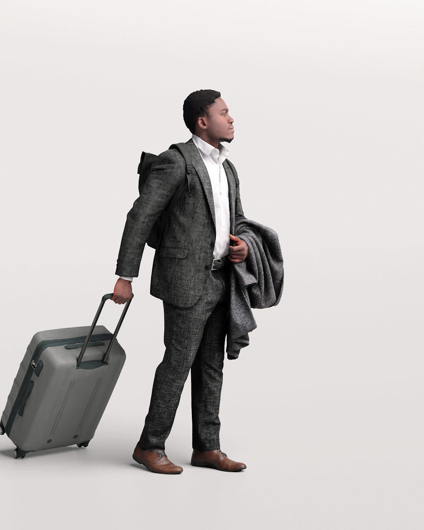 Humano Traveling Man with suitcase 2206-9 3D model_2
