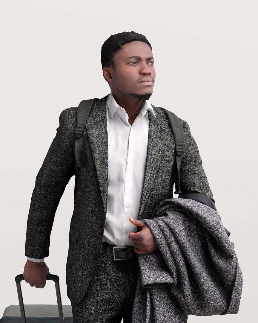 Humano Traveling Man with suitcase 2206-9 3D model_6