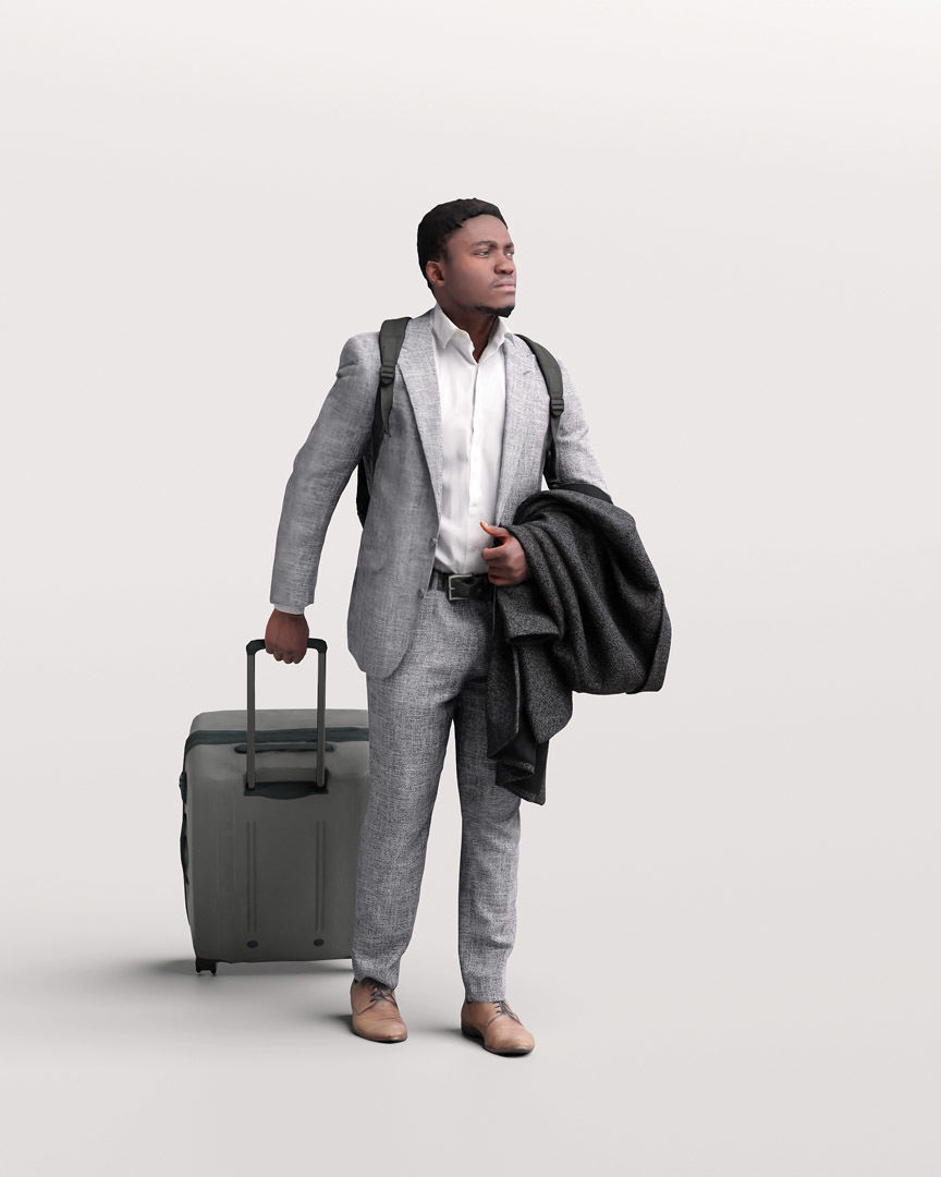 Humano Traveling Man with suitcase 2206-9 3D model_9