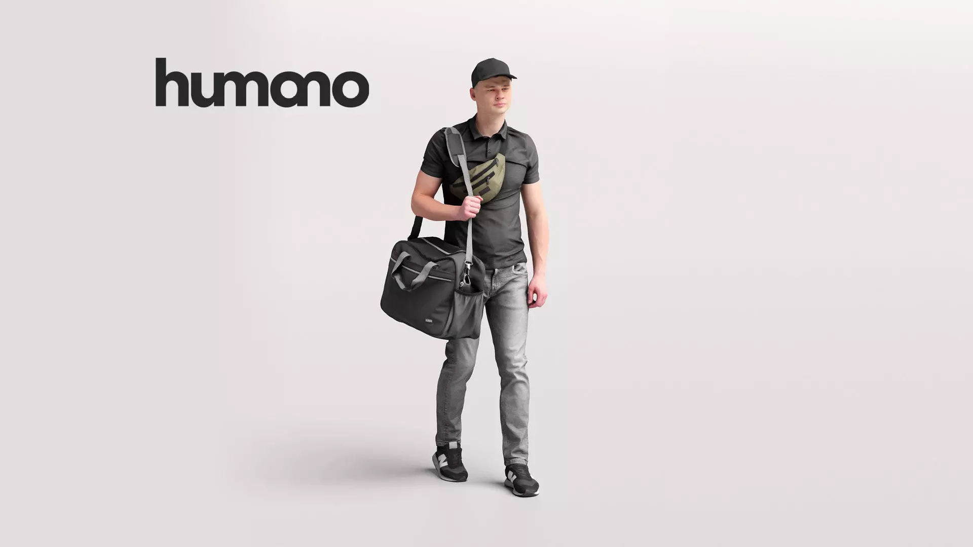 Humano Traveling Man with suitcase 2206-8 3D model_0