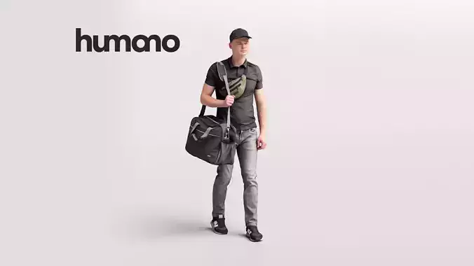 Humano Traveling Man with suitcase 2206-8 3D model