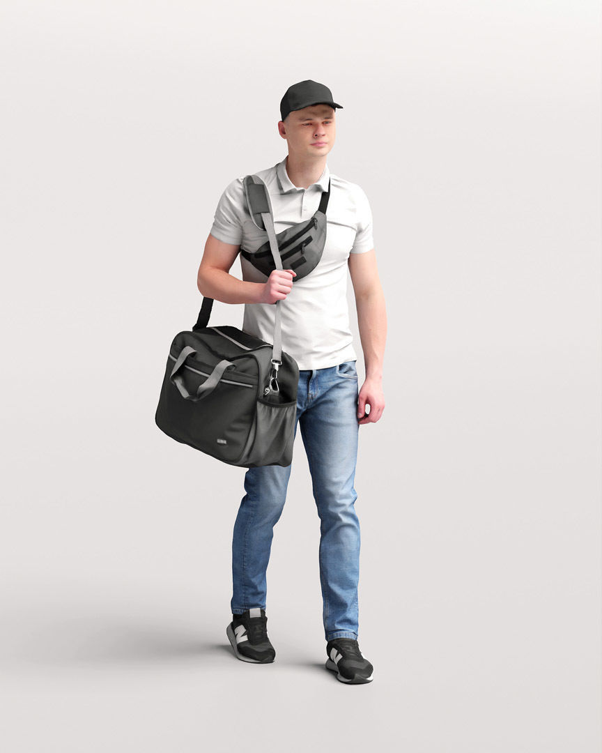 Humano Traveling Man with suitcase 2206-8 3D model_9
