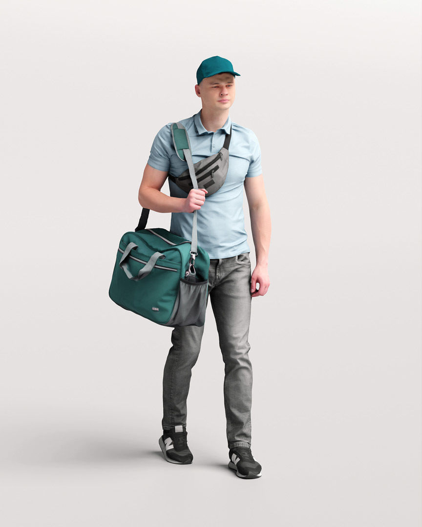 Humano Traveling Man with suitcase 2206-8 3D model_11