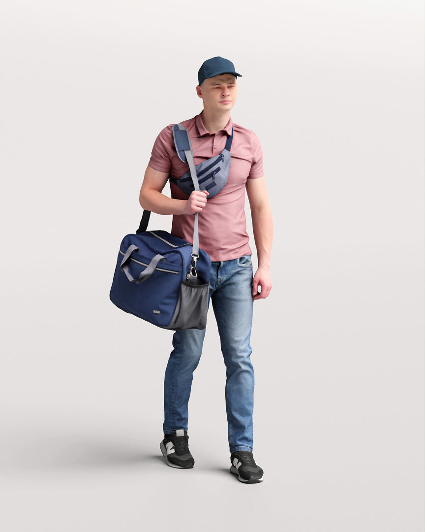 Humano Traveling Man with suitcase 2206-8 3D model_10
