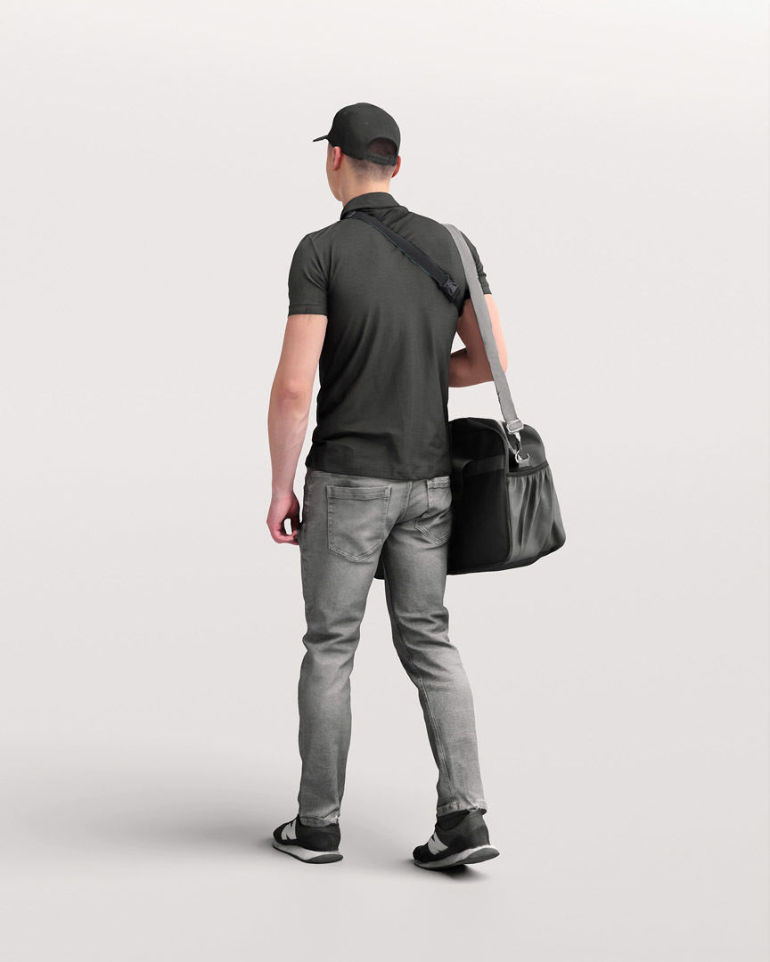 Humano Traveling Man with suitcase 2206-8 3D model_4