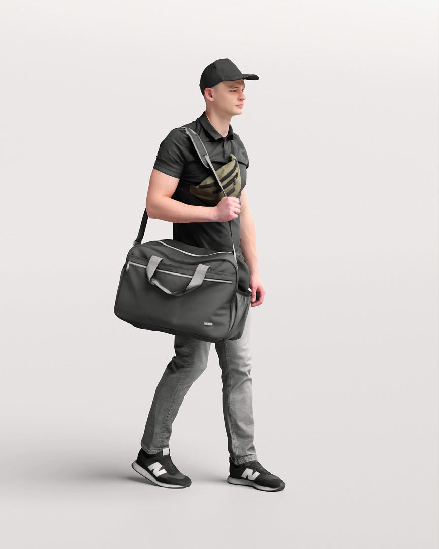 Humano Traveling Man with suitcase 2206-8 3D model_2