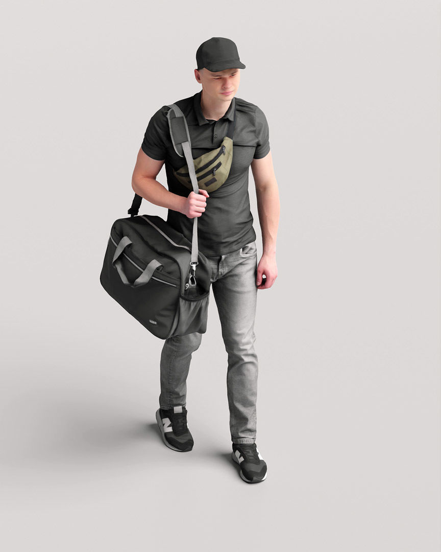 Humano Traveling Man with suitcase 2206-8 3D model_8