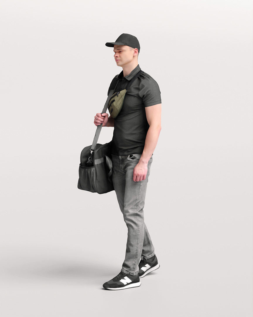 Humano Traveling Man with suitcase 2206-8 3D model_5