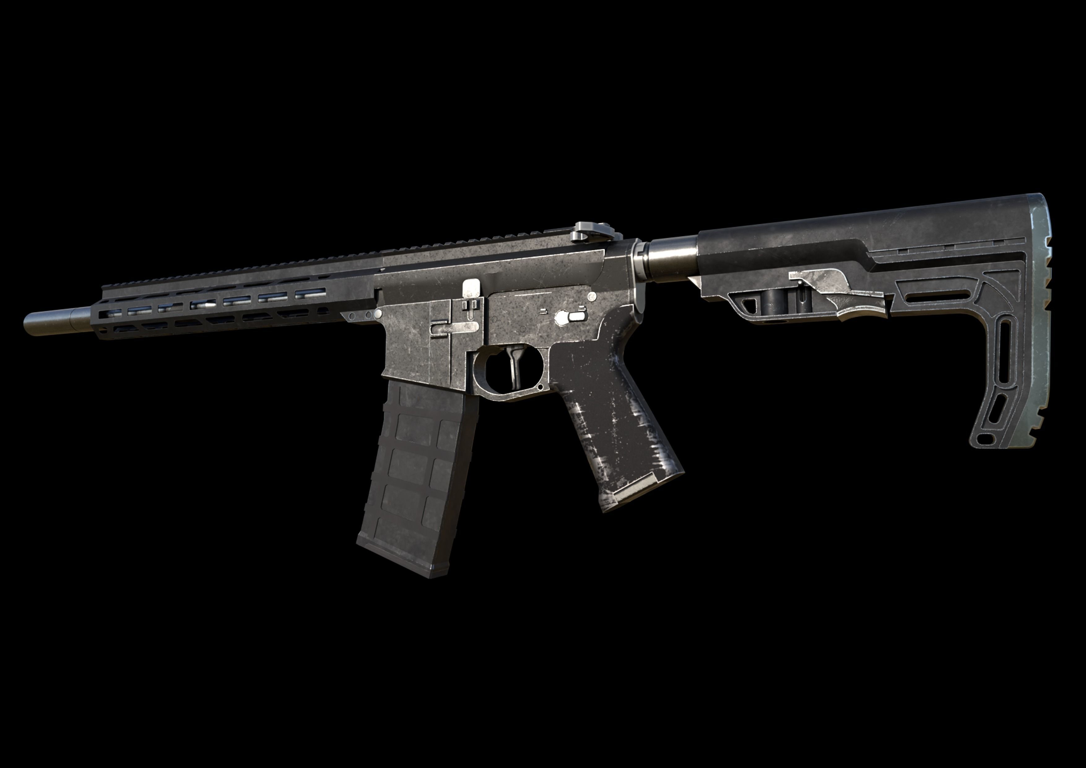 rigglegun Low-poly 3D model_5