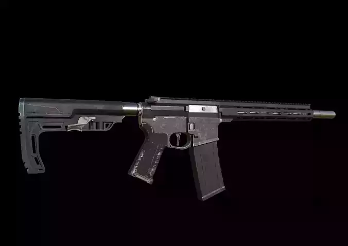 rigglegun Low-poly 3D model