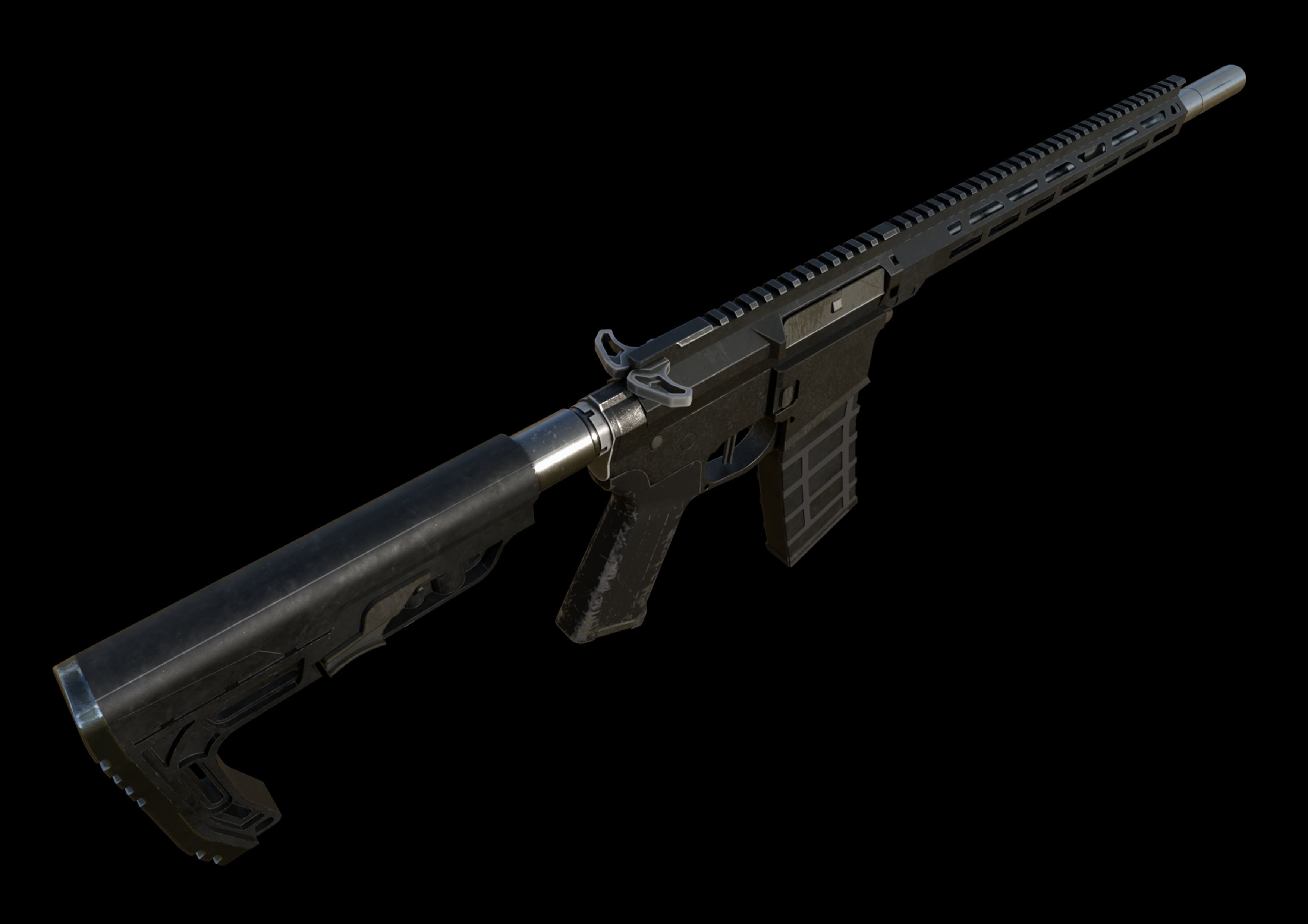 rigglegun Low-poly 3D model_1