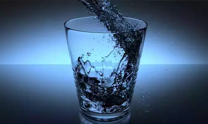 Glass of water 3D model