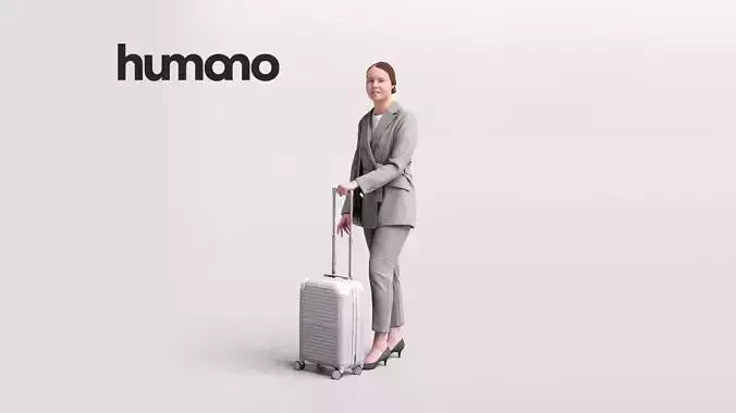 Humano Traveling Woman with suitcase 2206-3 3D model