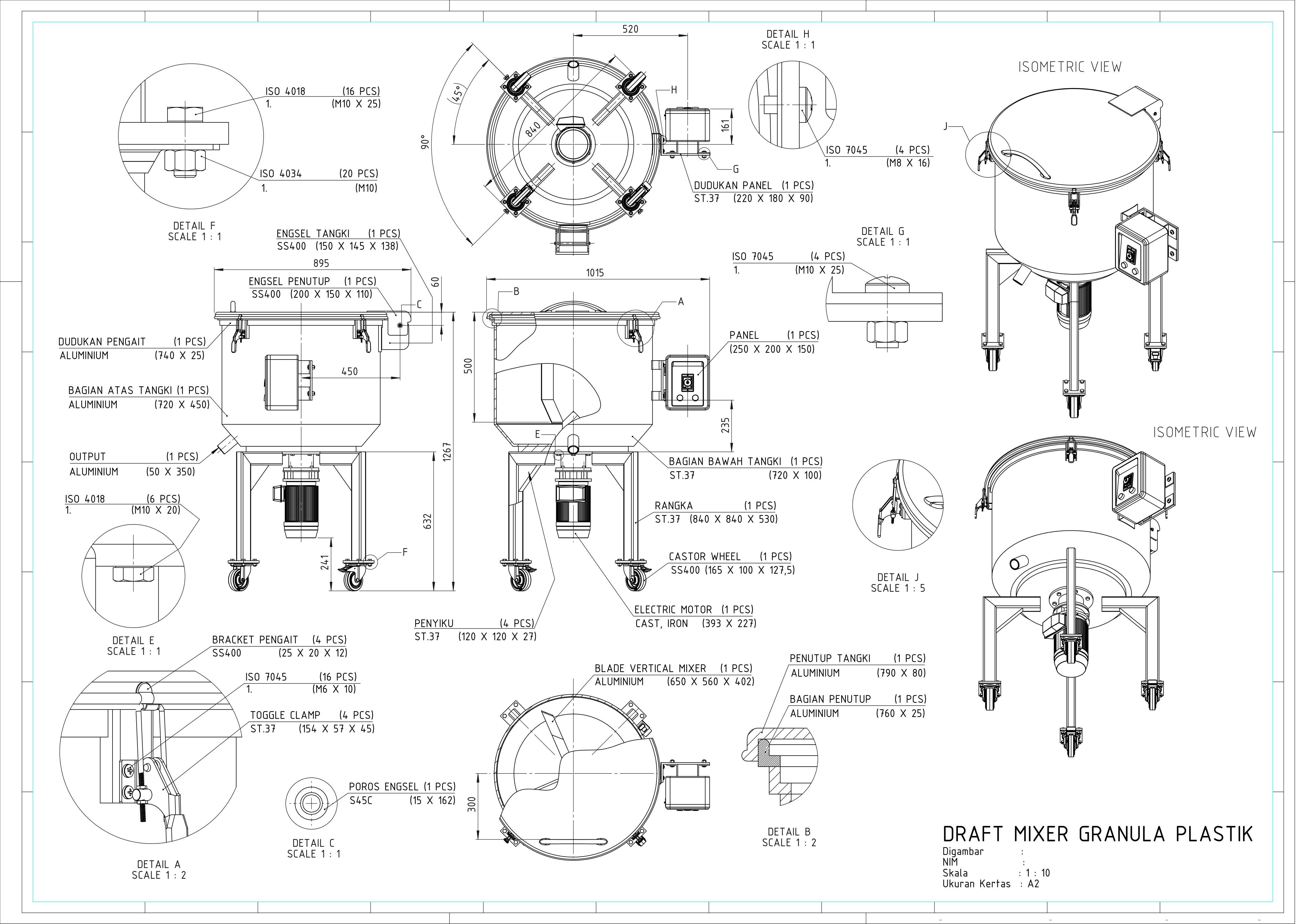 Plastic Granule Vertical Mixer 3D model_9