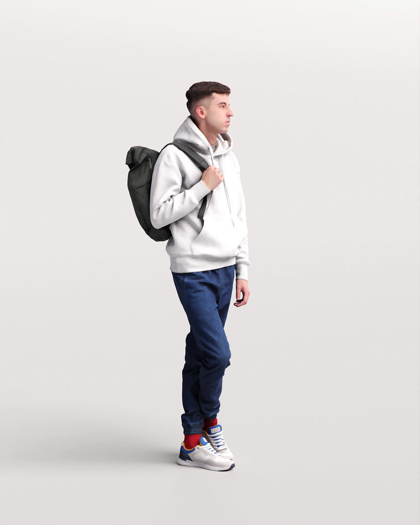 Humano Traveling Man with backpack 2206-2 3D model_2