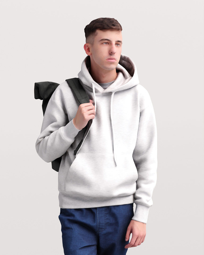 Humano Traveling Man with backpack 2206-2 3D model_6