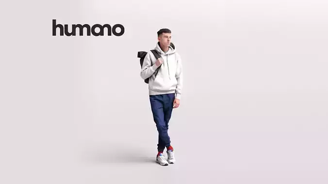 Humano Traveling Man with backpack 2206-2 3D model