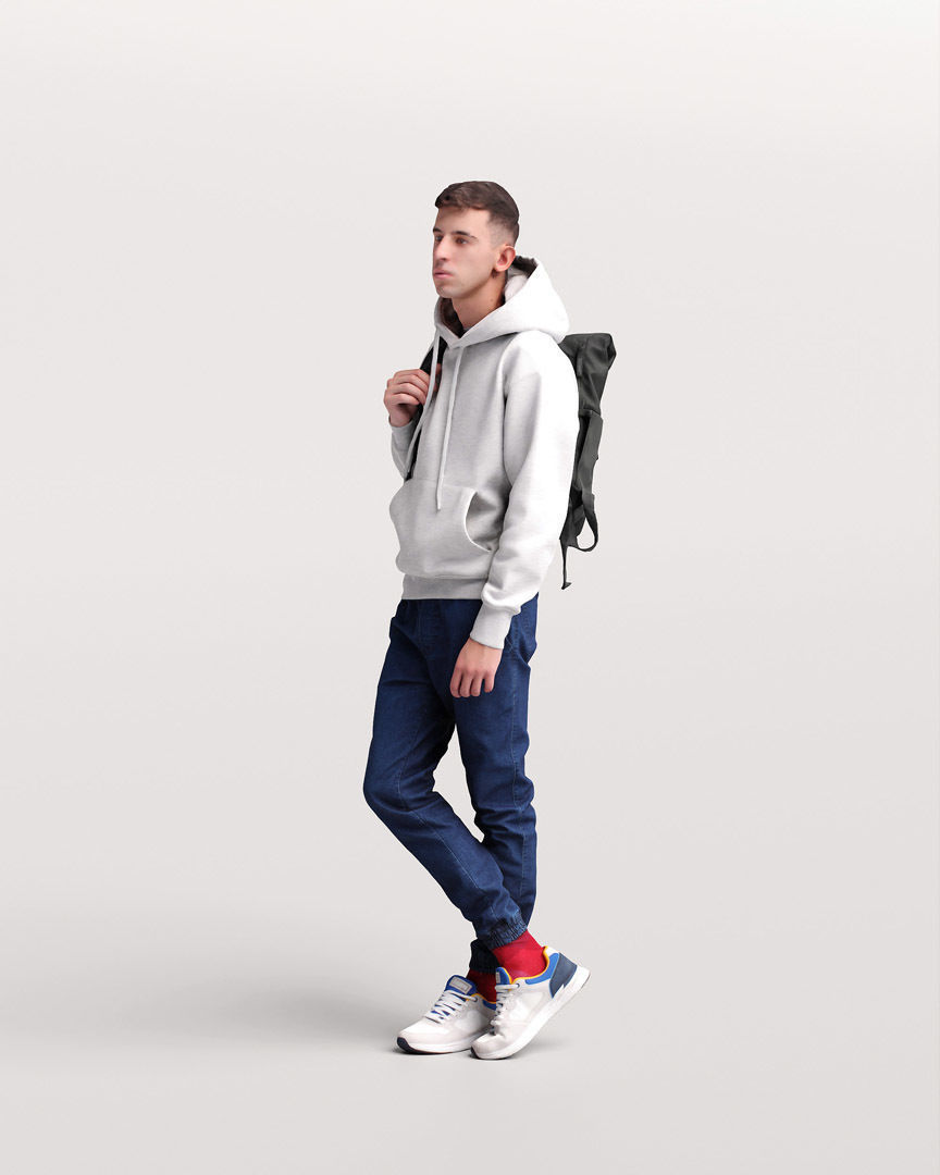 Humano Traveling Man with backpack 2206-2 3D model_5