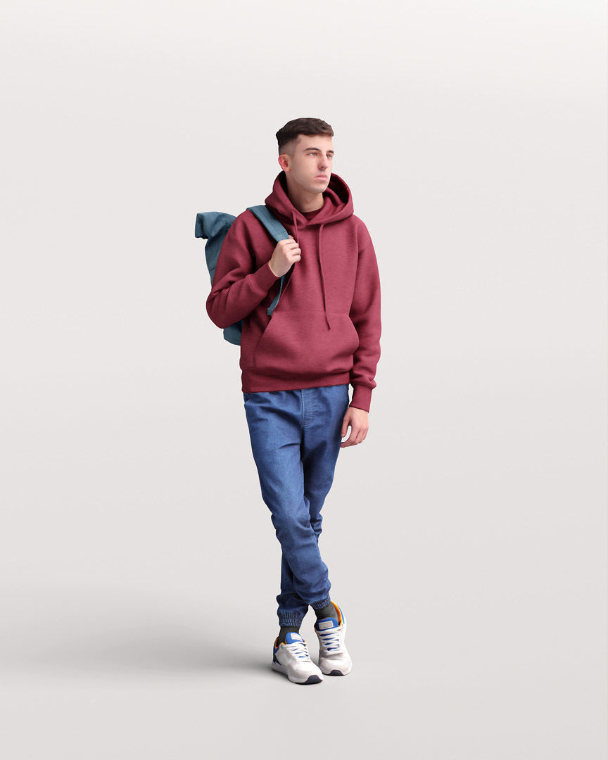 Humano Traveling Man with backpack 2206-2 3D model_10