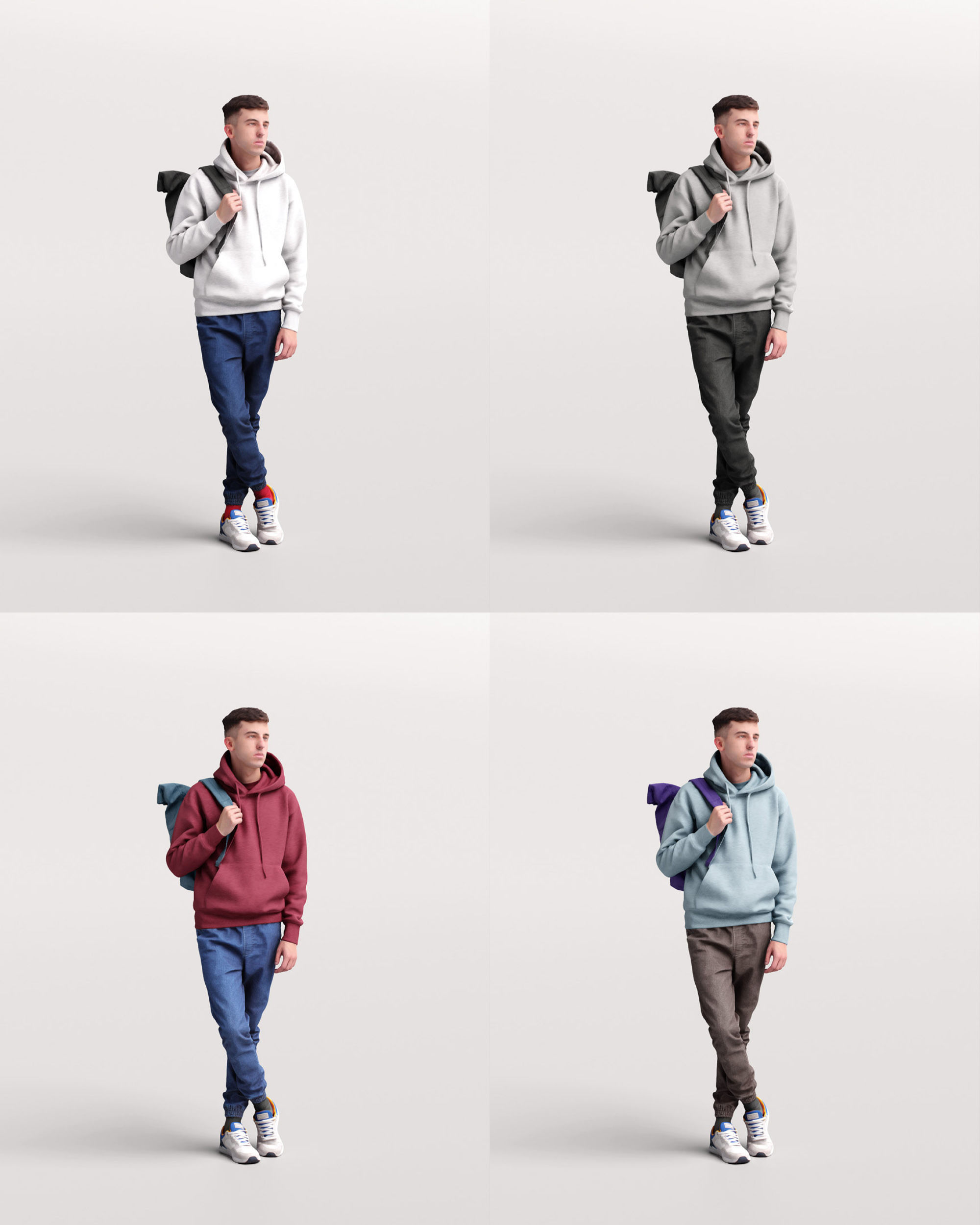 Humano Traveling Man with backpack 2206-2 3D model_13