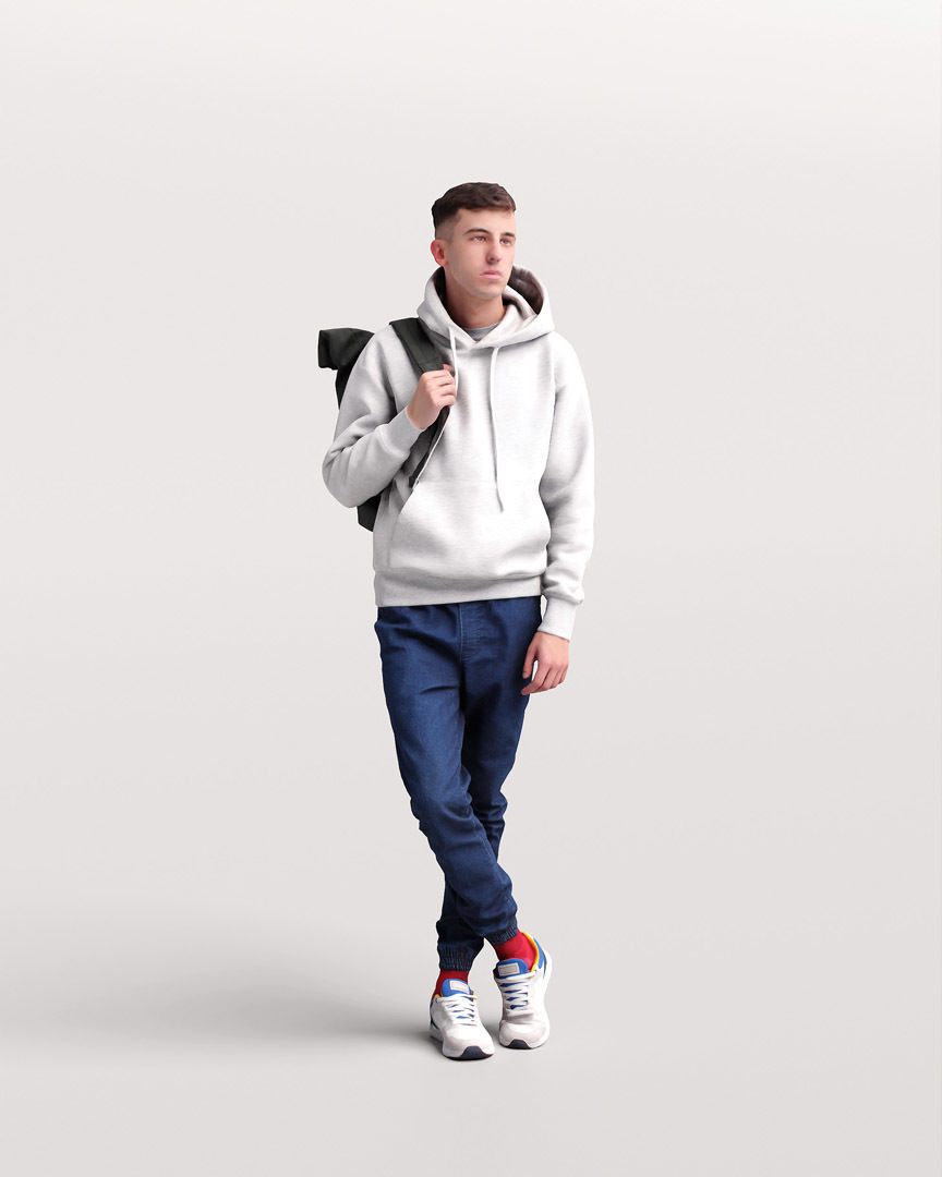 Humano Traveling Man with backpack 2206-2 3D model_3