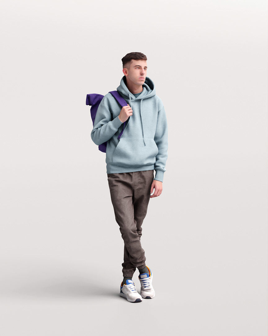 Humano Traveling Man with backpack 2206-2 3D model_11