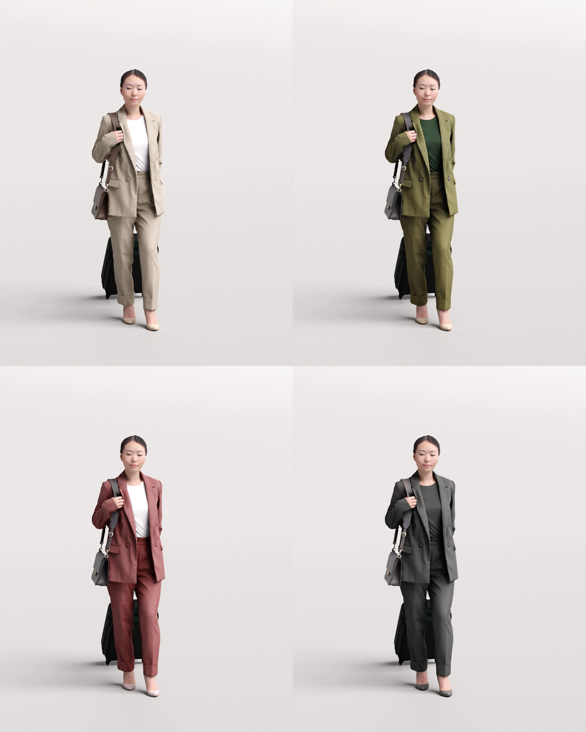 Humano Traveling Woman with suitcase 2206-11 3D model_13