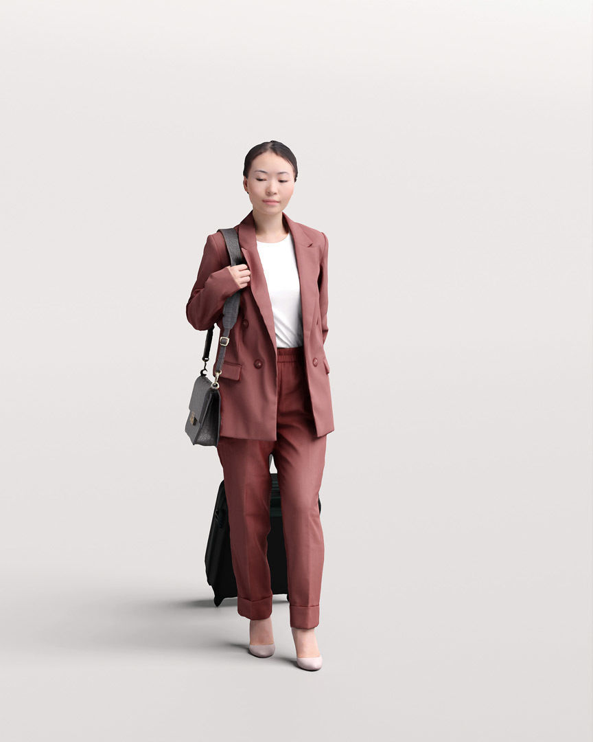 Humano Traveling Woman with suitcase 2206-11 3D model_10