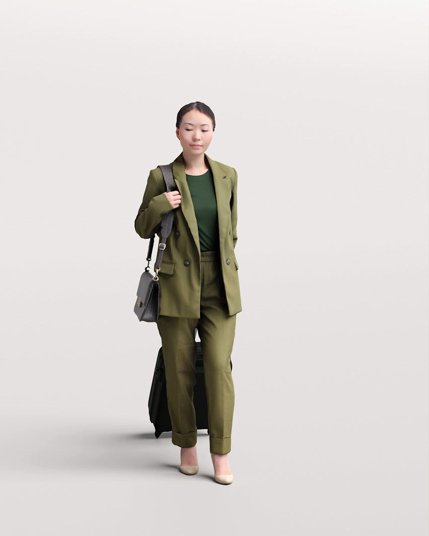 Humano Traveling Woman with suitcase 2206-11 3D model_9