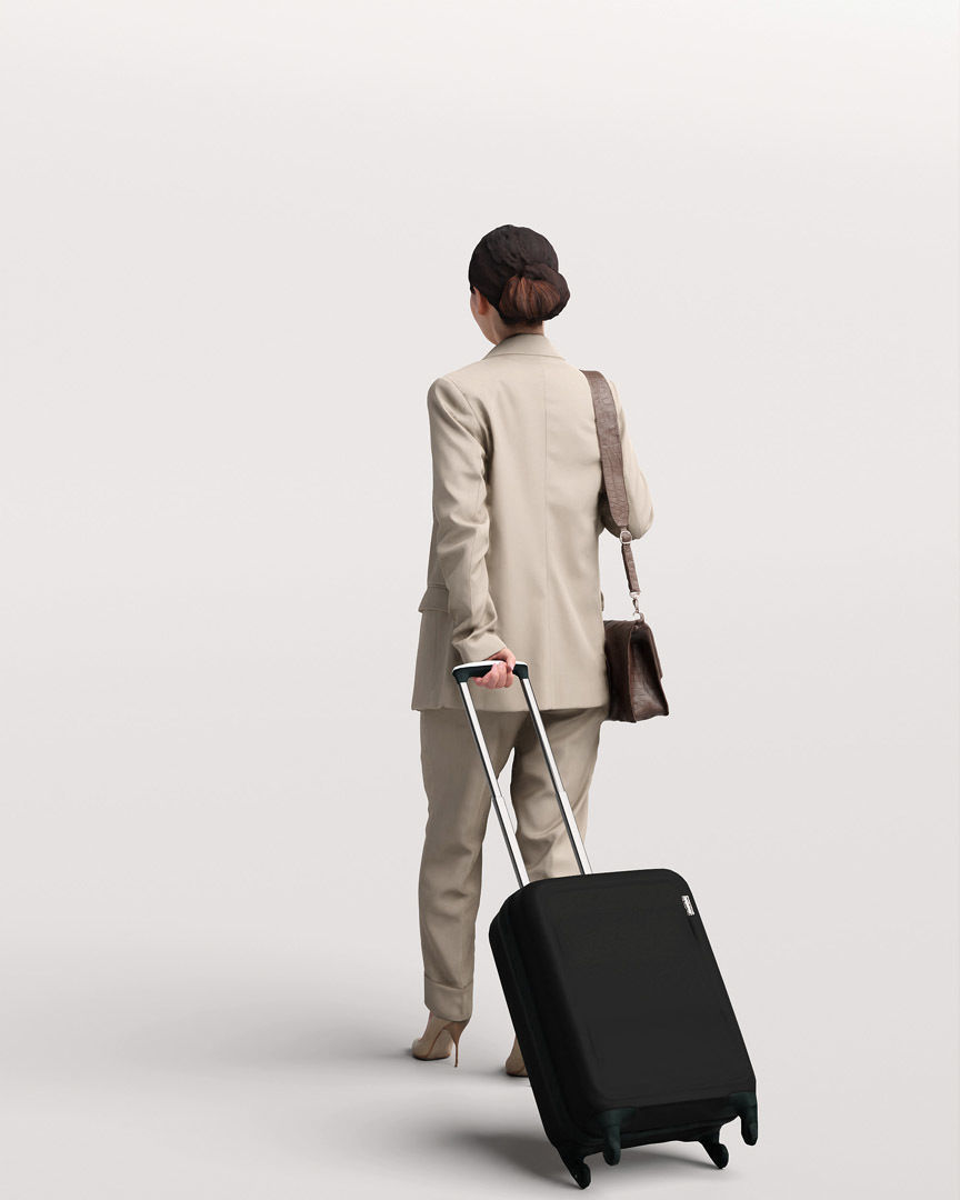 Humano Traveling Woman with suitcase 2206-11 3D model_4